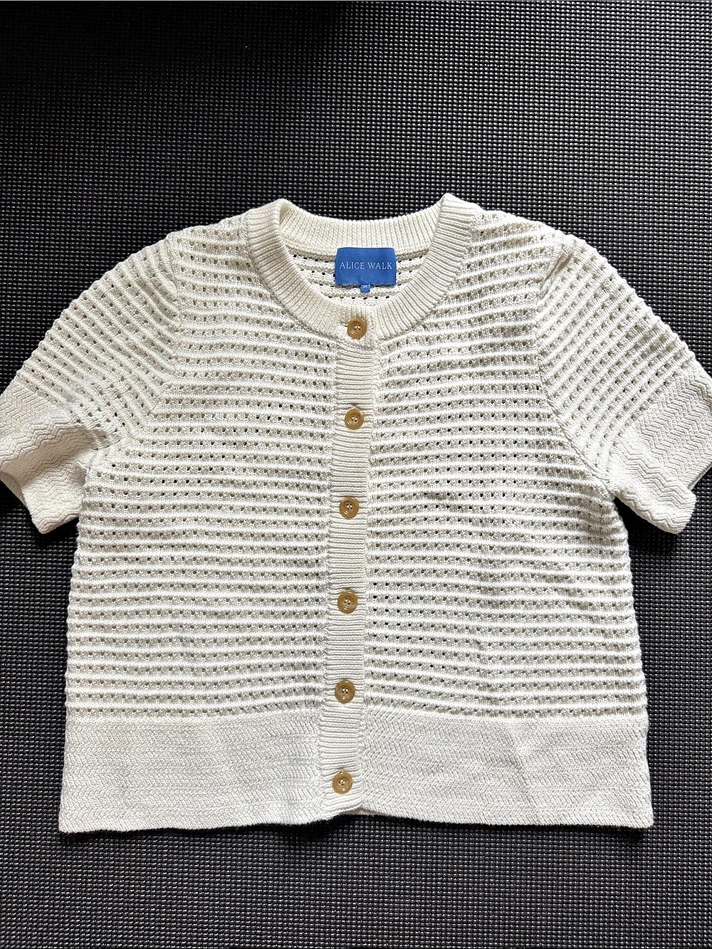 Alice Walk SHORT SLEEVE COTTON CROCHET CARDIGAN